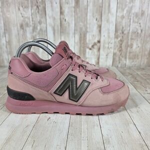 New Balance 574 Pink Suede Leather Casual Sneakers Women's Size 7.5 US